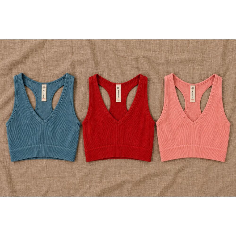 3 Pack Ribbed Racerback Crop Tank Tops